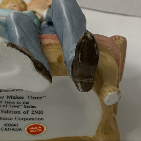 Enesco Treasured Memories “And Baby Makes Three” Figurine vintage 1988 - Picture 7 of 9